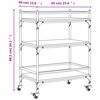 vidaXL Kitchen Trolley Brown Oak 25.6"x15.7"x34.1" Engineered Wood