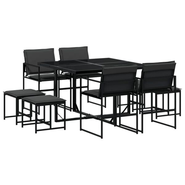 vidaXL Garden Dining Set Black, Dark grey