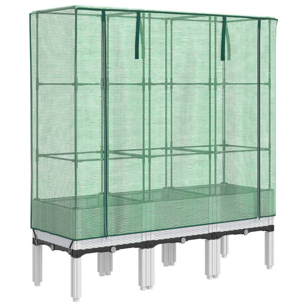 vidaXL Raised Bed White Polypropylene, Polyethylene, Iron Large Planters