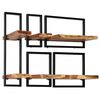 vidaXL Wall Shelf Set Set of 5 Acacia wood brown and black
