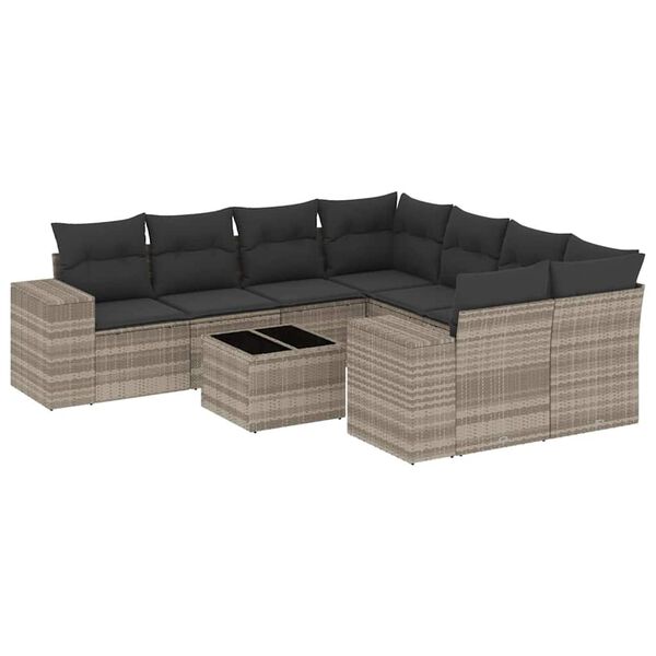 vidaXL Garden Sofa Set Light Grey