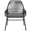 vidaXL Garden Dining Set Black and Dark Grey Cushions