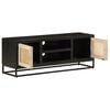 vidaXL TV Cabinet Black Solid mango wood, Iron TV Cabinet Rectangular