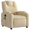 vidaXL Massage Recliner Chair Cream 100% Polyester Fabric, Metal, Plywood