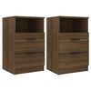 vidaXL Bedside Cabinet Set of 2 Brown Oak Engineered wood Medium