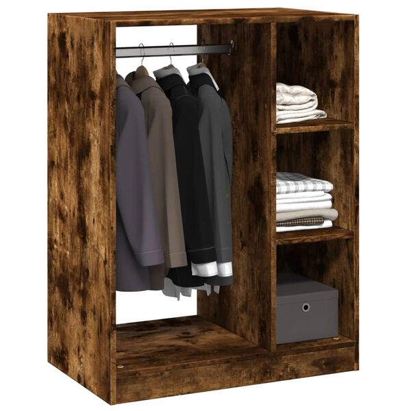 vidaXL Wardrobe Smoked Oak Engineered Wood Medium Wardrobe Rectangular