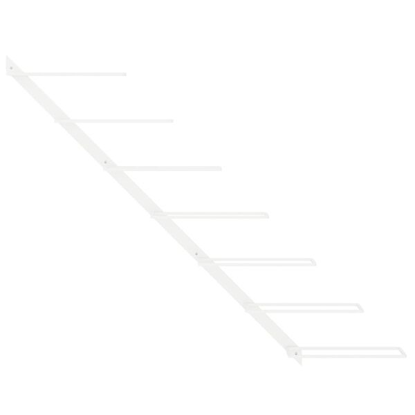 vidaXL Wall-mounted Wine Rack for 7 Bottles White Metal