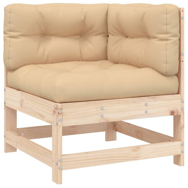 vidaXL Garden Lounge Set Beige Solid Pine Wood Large Modular