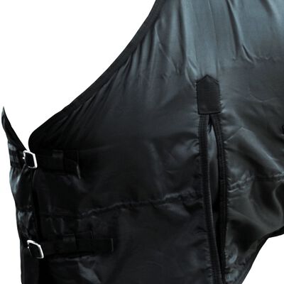 vidaXL Fleece Rug Double Layers with Surcingles 53.1" Black