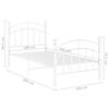 vidaXL Bed Frame White Powder-coated metal Single Durable Bed Frame