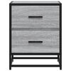 vidaXL Bedside Cabinet Set of 2 Grey Sonoma Engineered wood, steel