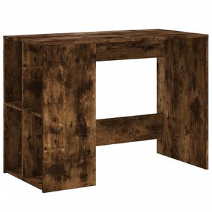 vidaXL Desk Smoked Oak Engineered Wood Medium Desk Rectangular