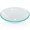 vidaXL Basin Tempered Glass 16.5" Transparent