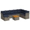 vidaXL 9 Piece Patio Sofa Set with Cushions Gray Poly Rattan