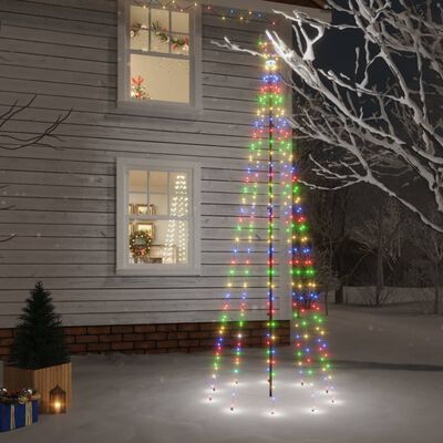vidaXL Christmas Tree with Spike Colorful 310 LEDs 10 ft