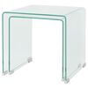 vidaXL Nesting Table Set Set of 2 Clear Tempered safety glass Two Piece