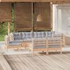 vidaXL Garden Lounge Set Grey, Natural Solid Pinewood, 100% Polyester