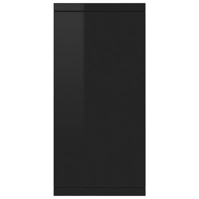 vidaXL Sideboard High Gloss Black 34.6" x 11.8" x 25.6" Engineered Wood