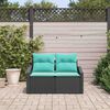 vidaXL Garden Sofa Black 123 x 62 x 69cm poly rattan