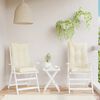 vidaXL Highback Chair Cushion Set of 2 Cream Polyester, PP hollow fiber