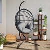 vidaXL Hanging Egg Chair Stand Anthracite Steel Standard Portable