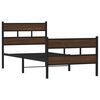vidaXL Bed Frame Brown Oak Steel Single Bed Frame Rectangular