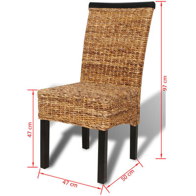 vidaXL Dining Chairs 2 pcs Abaca and Solid Mango Wood