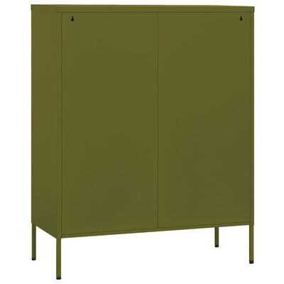 vidaXL Storage Cabinet Olive Green 31.5"x13.8"x40" Steel