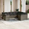 vidaXL Garden Sofa Set Gray PE Rattan, Powder-Coated Steel, Tempered Glass