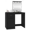 vidaXL Dressing Table Black Engineered Wood, Acrylic Medium