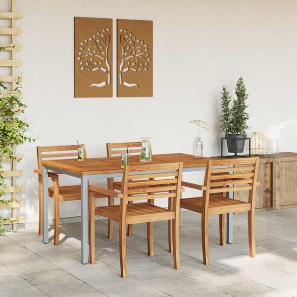 vidaXL Outdoor Tables Natural and grey 59.1" x 35.4" x 29.5