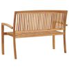 vidaXL Garden Bench Teak Fine sanded teak hardwood 50.6 in wide