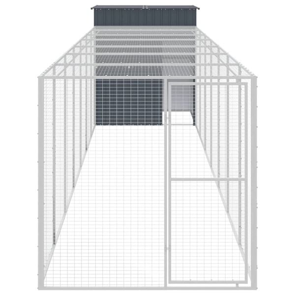 vidaXL Chicken Cage Anthracite Galvanized Steel Large Durable
