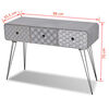 vidaXL Console Table with 3 Drawers Gray
