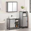 vidaXL Bathroom Furniture Set Grey Sonoma Engineered wood, metal, glass