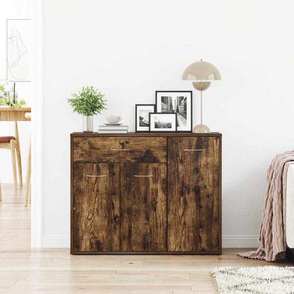 vidaXL Sideboard Smoked Oak Engineered wood 34.6 x 11.8 x 27.6 in