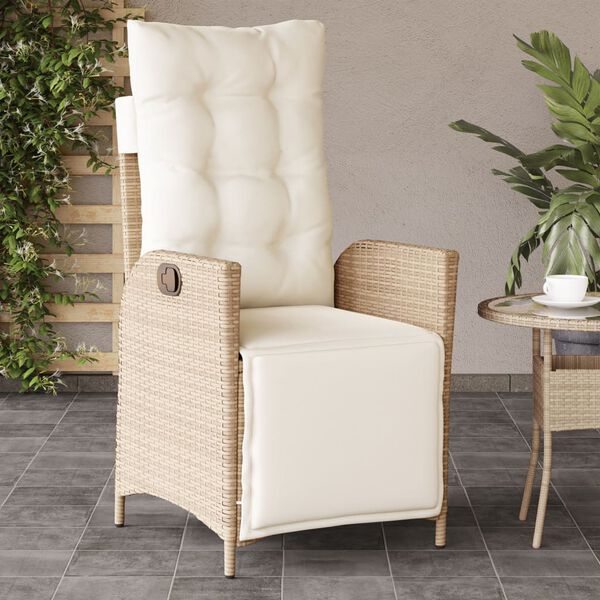 vidaXL Reclining Garden Chair Beige
