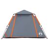 vidaXL Camping Tent Dome 4-Person Gray and Orange Quick Release