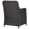 vidaXL Outdoor Dining Set Black and Dark Grey Half Round Poly Rattan