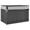 vidaXL Laundry Basket with Lid Grey 21.9x13.8x13.4" Poly Rattan