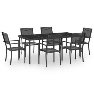 vidaXL Outdoor Dining Set Anthracite for the frame, Black for the seats