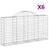 vidaXL Gabion Basket Set of 6 Silver Galvanized Iron