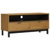 vidaXL TV Cabinet Oak finish Solid pine wood, plastic