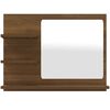 vidaXL Mirror Brown oak Engineered wood, acrylic Medium Bathroom Mirror