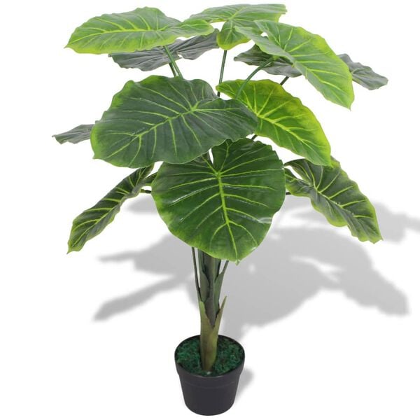 vidaXL Artificial Plant Green Plastic and real wood 33.5 in Durable