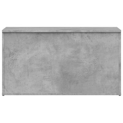 Concrete grey storage chest closed, side view