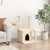 vidaXL Cat Tree Cream Engineered wood, Plush, Sisal