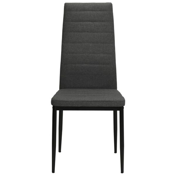 vidaXL Dining Chair Set of 6 Dark Grey Polyester Fabric Medium