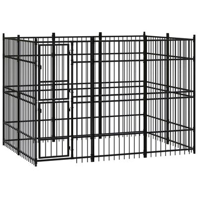 vidaXL Outdoor Dog Kennel Steel 59.5 ft²