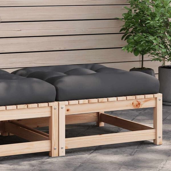 vidaXL Patio Footstool Anthracite Solid pine wood 10.9 in Modular
